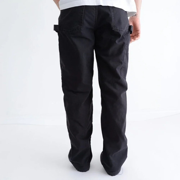 Tough Duck Black Carpenter Style Fleece Lined Pants - Picture 4 of 13